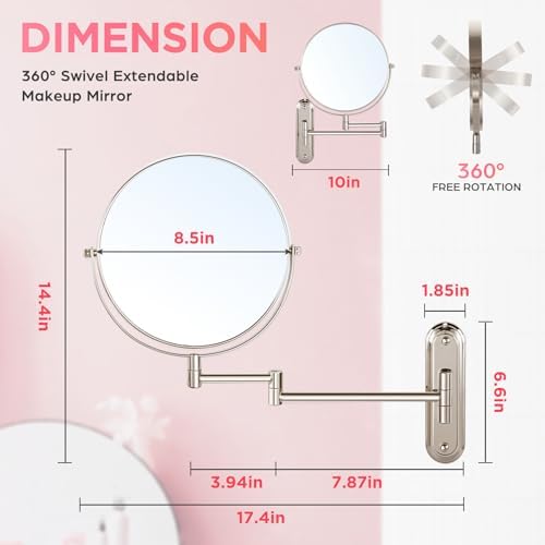 VORREMIRR Wall Mounted Makeup Mirror 15X Magnification