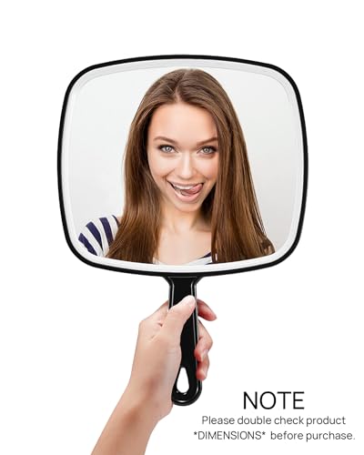 OMIRO Hand Mirror Extra Large Black Handheld Mirror with Handle