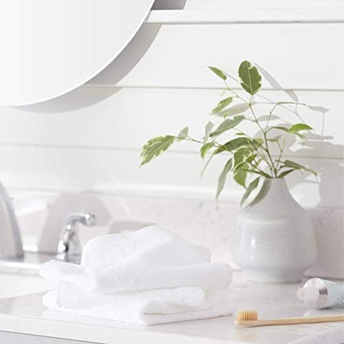 Amazon Basics Cotton Washcloths for Face 12-Pack White 12x12