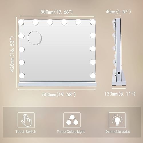 Hansong Smart Vanity Mirror with 14 LED and Touch for Makeup