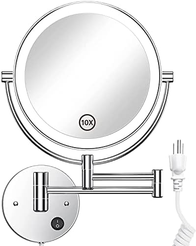 Gospire 85 Wall Mounted Lighted Magnifying Mirror with 360 Swivel
