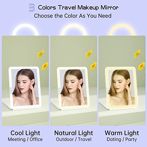 FUNTOUCH 1800mAh Rechargeable Makeup Mirror with Lights