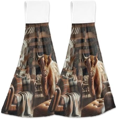 Scotland Highland Cattle Kitchen Hand Towels