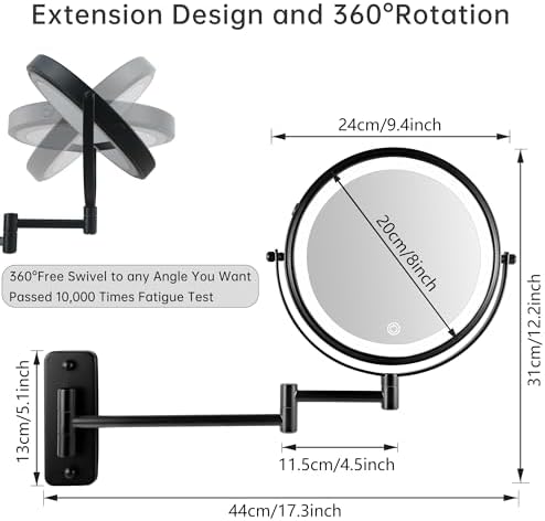 JANEEVA Lighted Makeup Mirror