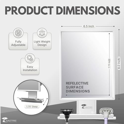 Fogless Shower Mirror with Squeegee - Crystal-clear for Shaving Makeup