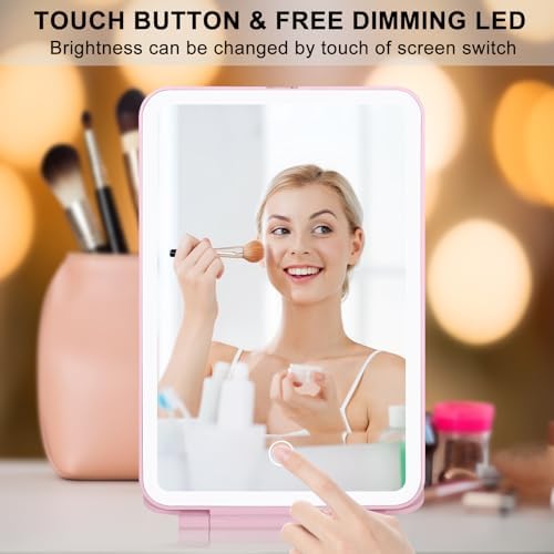 Travel Makeup Mirror w3 Light Modes