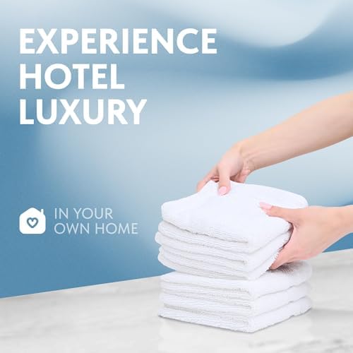 Luxury Cotton 13x13 Washcloths 12-Piece Set White