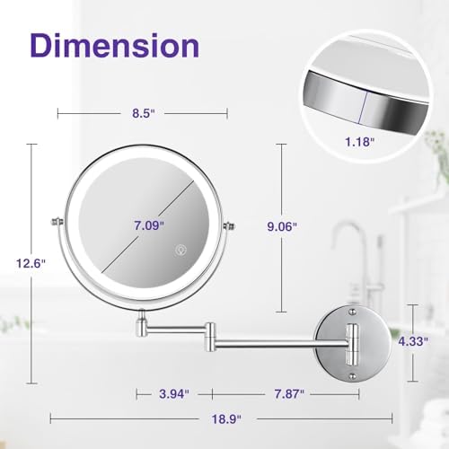 Wall-Mounted Makeup Mirror