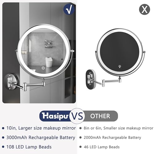 Hasipu10-Inch Wall-Mounted Makeup Mirror