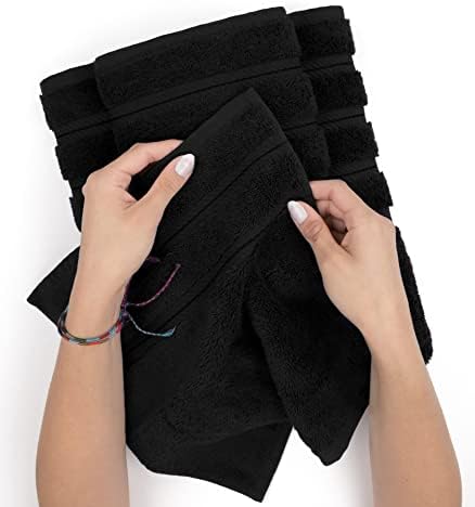 American Soft Linen Luxury 6 Piece Towel Set Black