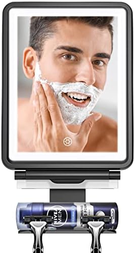 No Fog shower mirror with Squeegee 3-light modes