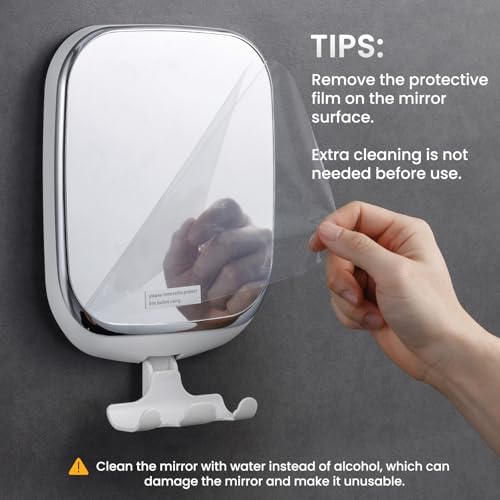 TAILI Fogless shower mirror with Razor Holder White