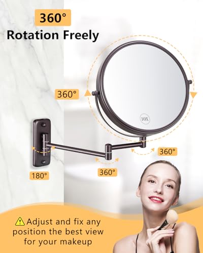 Decluttr 9-Inch Wall-Mounted Magnifying Mirror for Bathroom