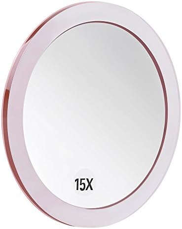 Santoo 15X Magnifying Mirror - Compact with suction cups for makeup precision