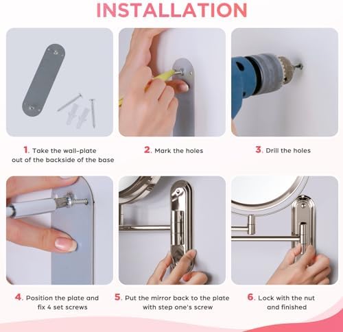 VORREMIRR Wall Mounted Makeup Mirror 15X Magnification