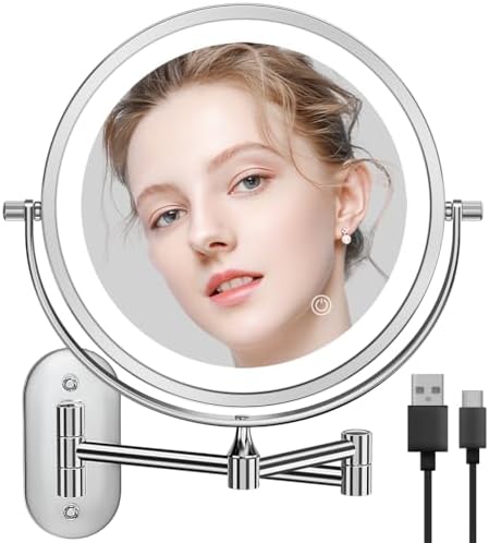 Wall-Mounted Digital Makeup Mirror 8 with 1X10X Magnification