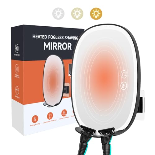 360 heated shower mirror for a fog-free shave