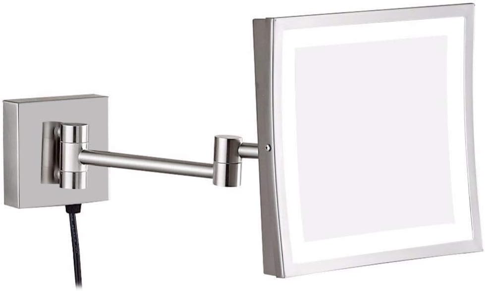 Wall-Mounted Vanity Mirror Magnifying Shaving Nickel Finish 85-inch 3X