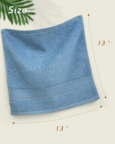 6-Color Pure Cotton Washcloth Set 13x13 inches