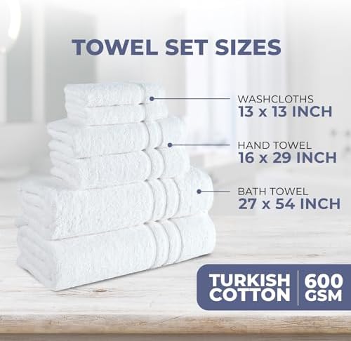 Hawmam Linen Luxury 6-Piece Bath Towel Set