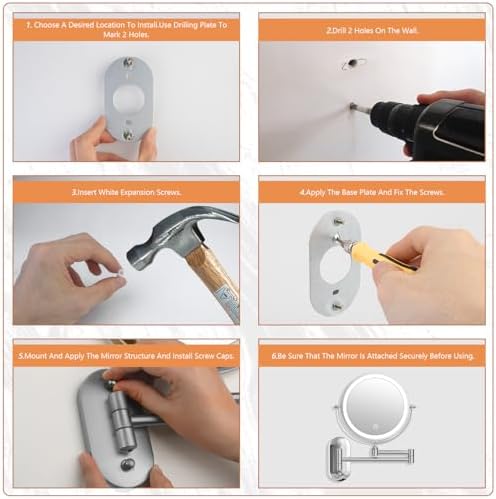 20X Magnifying Wall-Mounted Makeup Mirror