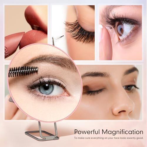 10x Magnifying Handheld Travel Mirror
