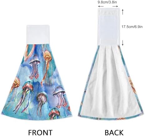 Watercolor Jellyfish Kitchen Hand Towels