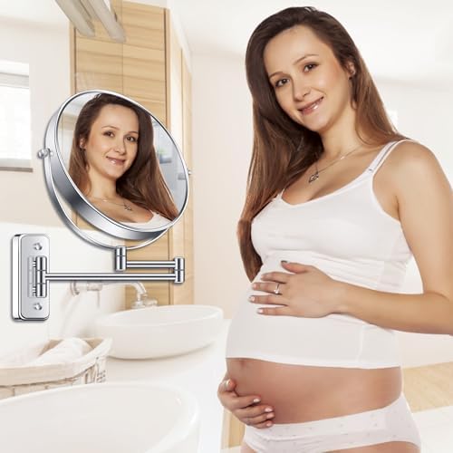 BTremyr 9-Inch Large Wall-Mounted Double-Sided 7X Magnifying Mirror