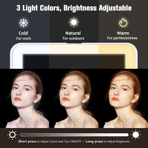 Versatile Travel Makeup Mirror with 3 Light Modes