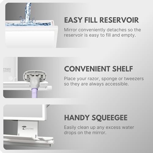 Fogless Shower Mirror with Squeegee - Crystal-clear for Shaving Makeup