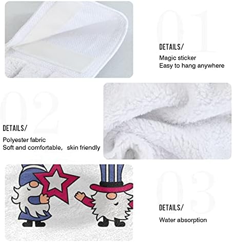 Patriotic 4th of July American Gnomes Kitchen Hand Towels Set of 2
