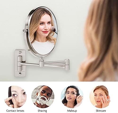 OVENTE 7 Inch Wall Mounted Makeup Mirror with Magnification