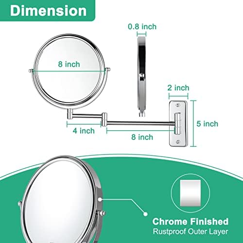 Decluttr 8-Inch Wall-Mounted Makeup Mirror