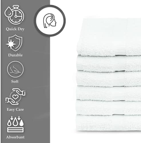 GOLD TEXTILES 12 Pcs Cotton Blend Terry Bath Towels