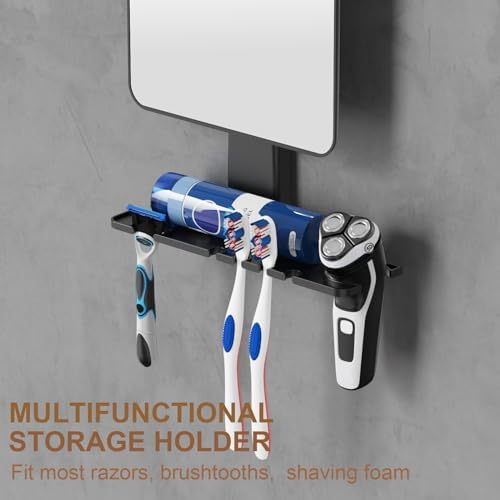 Fogless Shower Mirror with Razor Holder Anti-Fog Space-Saving Antibacterial