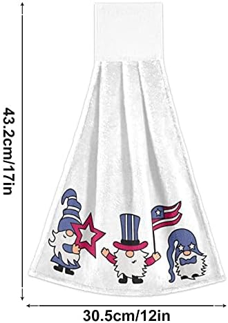 Patriotic 4th of July American Gnomes Kitchen Hand Towels Set of 2