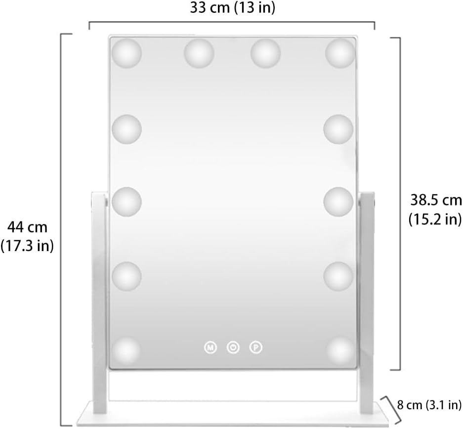 HIEEY 5X Magnification Vanity Mirror with Smart Lights and Rotation