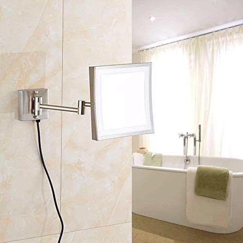 Wall-Mounted Vanity Mirror Magnifying Shaving Nickel Finish 85-inch 3X