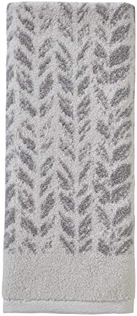 SKL Home Distressed Leaves Hand Towel Gray 16 x 26 2 Count