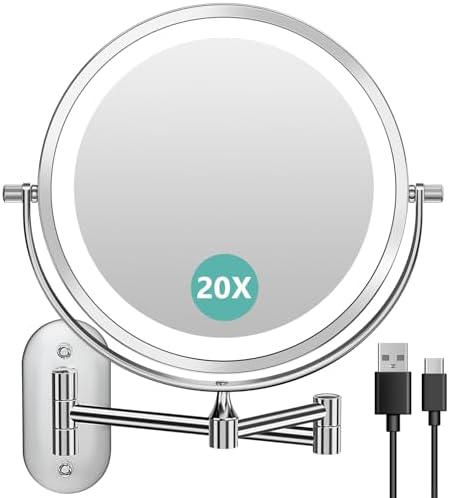20X Magnifying Wall-Mounted Makeup Mirror