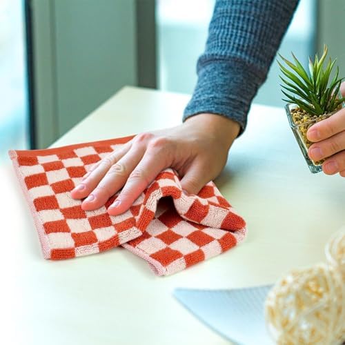 Vibrant 4-Pack Checkered Cotton Washcloths