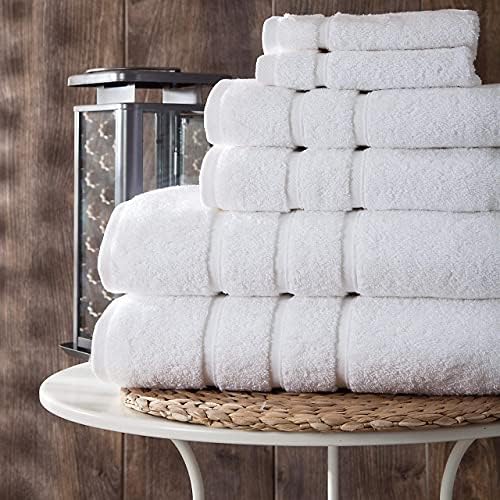 Luxury 6-Piece Turkish Bath Towels Set - 100 Cotton Plush and Absorbent