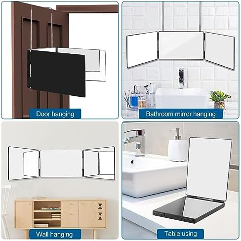 3 Panel Trifold Mirror for Grooming and Make-up