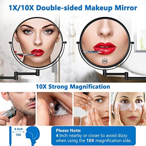 decluttr 9 wall mirror with magnifier