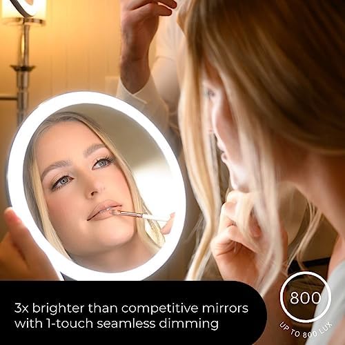 Cordless LED Rechargeable Wall Mirror with Extension Arm