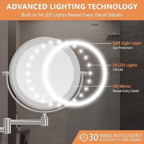 20X Magnifying Wall-Mounted Makeup Mirror