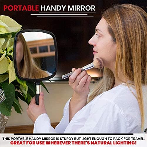 Mirrorvana Large Hand Mirror with Comfy Handle Your Pro-Professional Choice