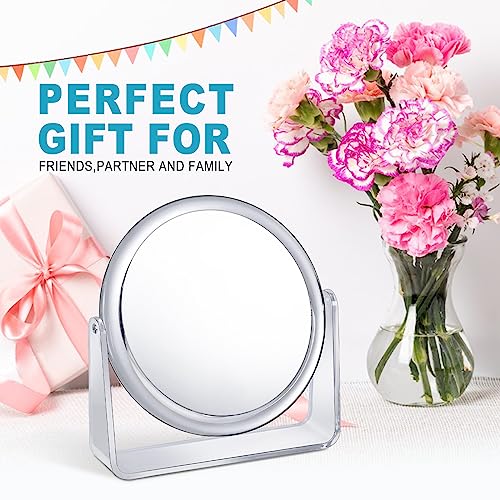 Elegant 15X Vanity Mirror with 360-Degree Rotation and 1X15X Swivel