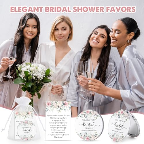 Elegant Bridal shower Favor Set with 24 compact makeup mirrors