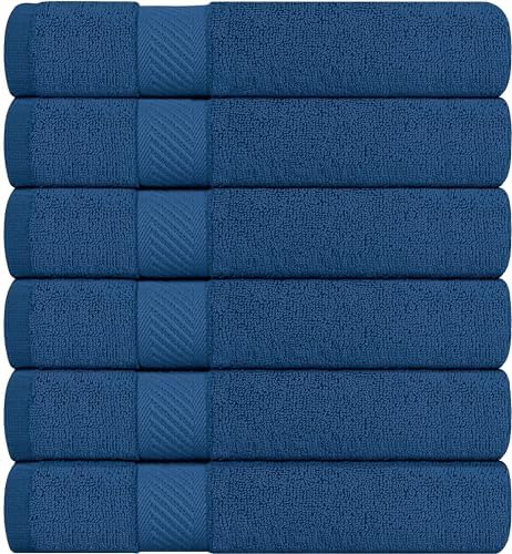 Utopia Medium Bath Towels Set 100 Cotton Quick Drying and Absorbent Navy